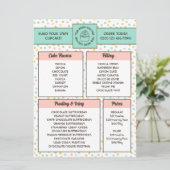Cute Polka Dot Cupcake Bakery Menu (Staand voorkant)