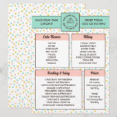 Cute Polka Dot Cupcake Bakkerij Menu (Voorkant / Achterkant)