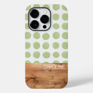 Cute Polka Dot et Coque iphone à l'aspect bois