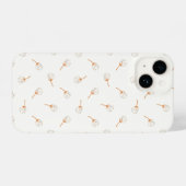 Cute Polka Dot Flower Pattern iPhone Hoesje (Achterkant horizontaal)