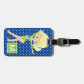 Cute Polka Dot Gymnast Bagagelabel (Voorkant horizontaal)