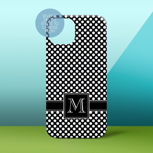 Cute Polka Dot Pattern en Monogram Case-Mate iPhone Case