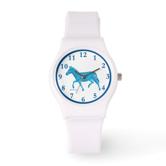 Cute Polka Dot Zebra Horloge (Voorkant)