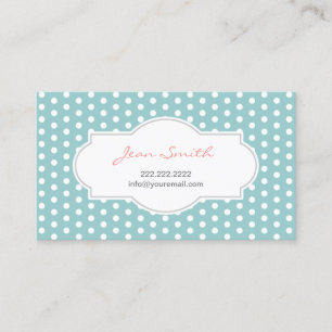 Cute Polka Dots Mint Blue mama Contactkaartje