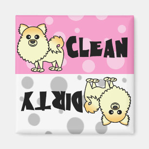 Cute Pomeranian Clean/Dirty Dishwasher Magnet Magneet
