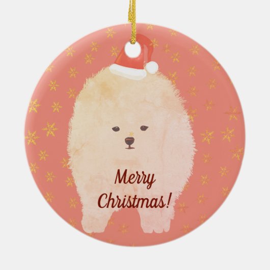 Cute Pomeranian Dog Ceramic Ornament (Achterkant)