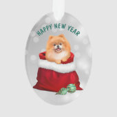Cute Pomeranian Dog Gift Surprise Ornament (achterkant)
