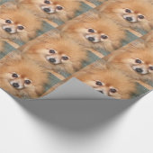 Cute Pomeranian Face Cadeaupapier (Hoek)