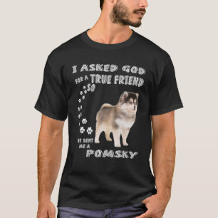 Cute Pomeranian Husky Dog Quote mam Papa Costume,  T-shirt