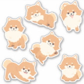Cute Pomeranian Puppies Sticker (Voorkant)