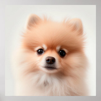 Cute Pomeranian Puppy Hond Portret Poster (2)