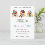 Cute Pomeranian thème Baby shower Invitation (Debout devant)