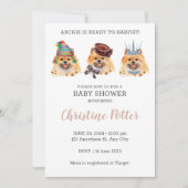 Cute Pomeranian thème Baby shower Invitation (Devant)
