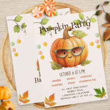 Cute Pompoen Herfst Verjaardag Halloween Feest