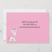 Cute Pony 1er anniversaire Invitation pour les fil (Dos)