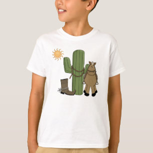 Cute Pony Desert Cactus Scene T-shirt