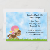 Cute Pony Rides Invitation d'anniversaire pour les (Dos)