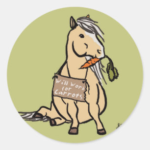 Cute Pony zal werken voor wortelen Ronde Sticker