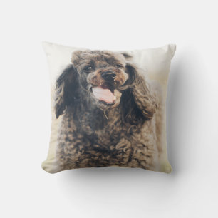 Cute Poodle Dog Face Smile glimlachen Kussen