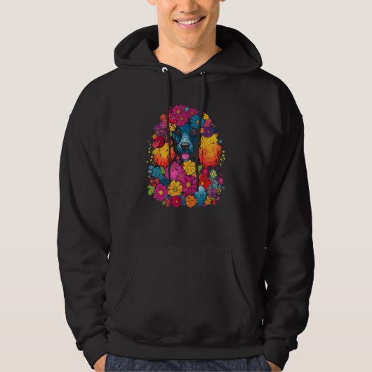 Cute Poodle Flower Bouquet Hoodie (Voorkant)