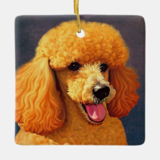 Cute Poodle Keramisch Ornament (Voorkant)