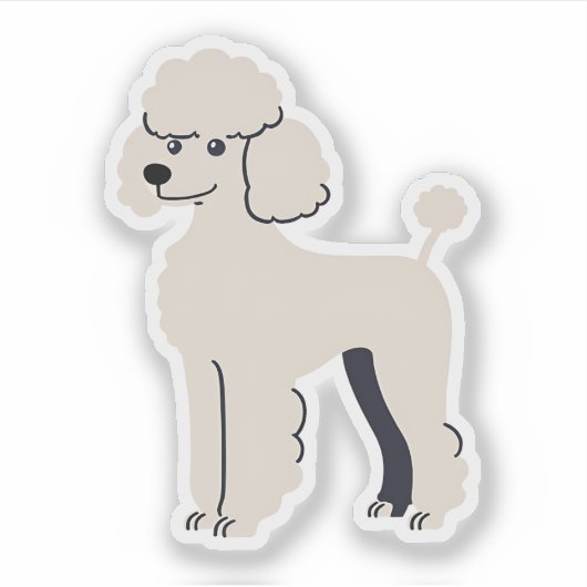 Cute Poodle Sticker (Voorkant)