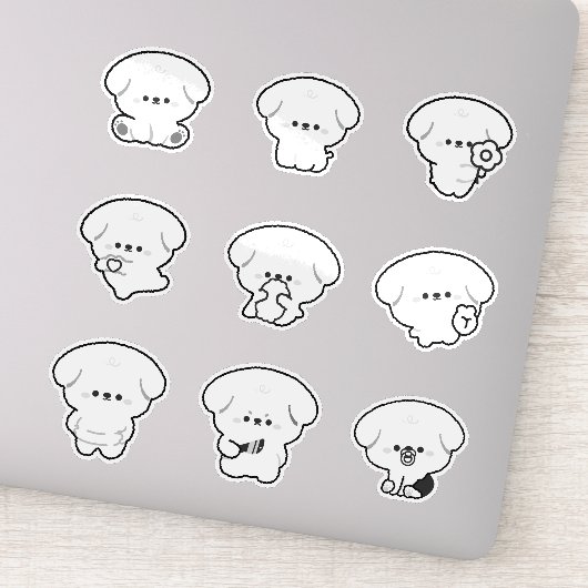 Cute Poodle Sticker (Detail)