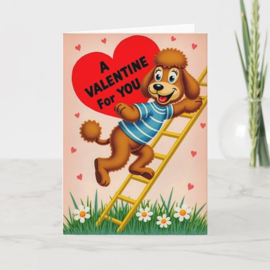 Cute Poodle Valentijnskaart Liefde Kaart (Voorkant)