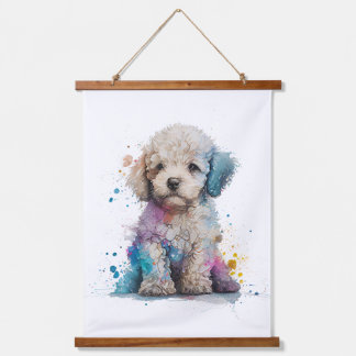 Cute Poodle Waterverf Art Hangend Wandkleed