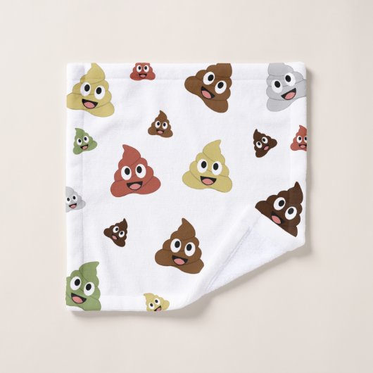 Cute Poop emoji funny gift ideas Washandje (Wasdoekje)