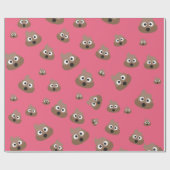 Cute Poop Emoji Pattern Cadeaupapier (Vlak)
