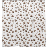 Cute Poop Emoji Pattern Douchegordijn (Voorkant)