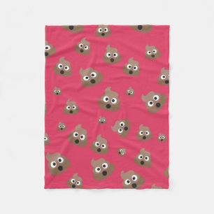 Cute Poop Emoji Pattern Fleece Deken