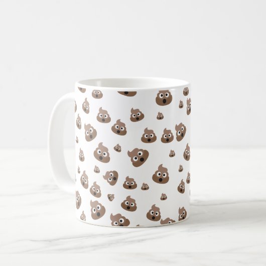 Cute Poop Emoji Pattern Koffiemok (Voorkant links)