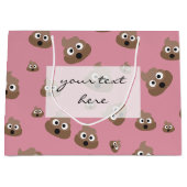 Cute Poop Emoji Pattern Large Cadeauzakje (Voorkant)