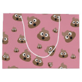 Cute Poop Emoji Pattern Large Cadeauzakje (Achterkant)