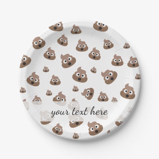 Cute Poop Emoji Pattern Papieren Bordje (Voorkant)