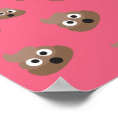 Cute Poop Emoji Pattern Poster (Hoek)