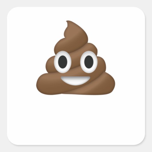 Cute Poop Emoji Vierkante Sticker (Voorkant)