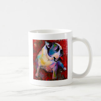 Cute Pop Art American Bulldog kunst schilderij Koffiemok