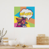 Cute Pop Art Cat Poster (Keuken)