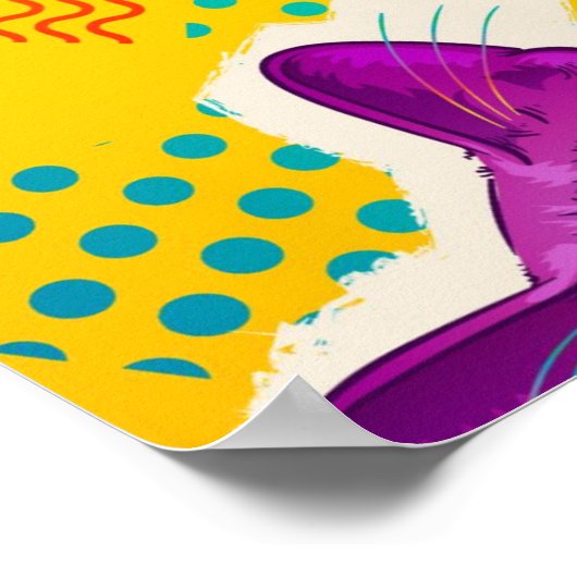 Cute Pop Art Cat Poster (Hoek)