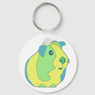 Cute Pop Art Guinea Pig Sleutelhanger