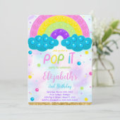Cute Pop it Anniversaire Invitation (Debout devant)