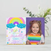 Cute Pop it Anniversaire Photo Invitation (Debout devant)