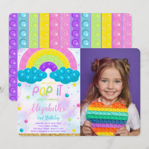 Cute Pop it Anniversaire Photo Invitation