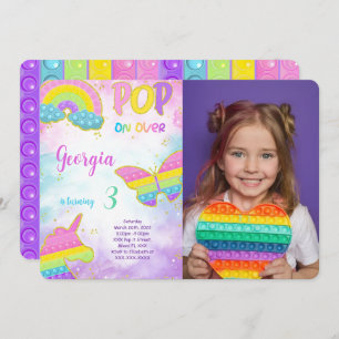 Cute Pop it Anniversaire Photo Invitation