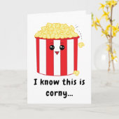 Cute Popcorn Birthday Kaart (Gele Bloem)