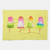 Cute popsicle ice-block Summer waterverf Theedoek (Horizontaal)