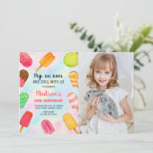 Cute Popsicle Party Anniversaire Invitation (Debout devant)